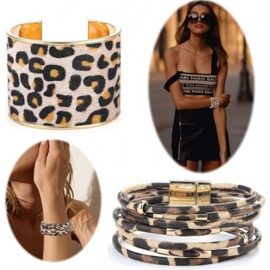 3 Pcs Leopard Leather Cuff Bracelets For Women Feather Boho Multilayer Wrap Tube Bangle Leopard Bracelet 3 Pcs Leopard Leather Cuff Bracelets For Women Feather Boho Multilayer Wrap Tube Bangle Leopard Bracelet